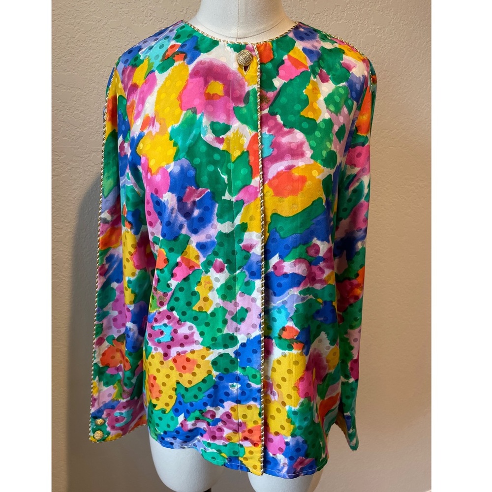 Beautiful Vintage 100% Silk Blouse “Exit Shops” View 3